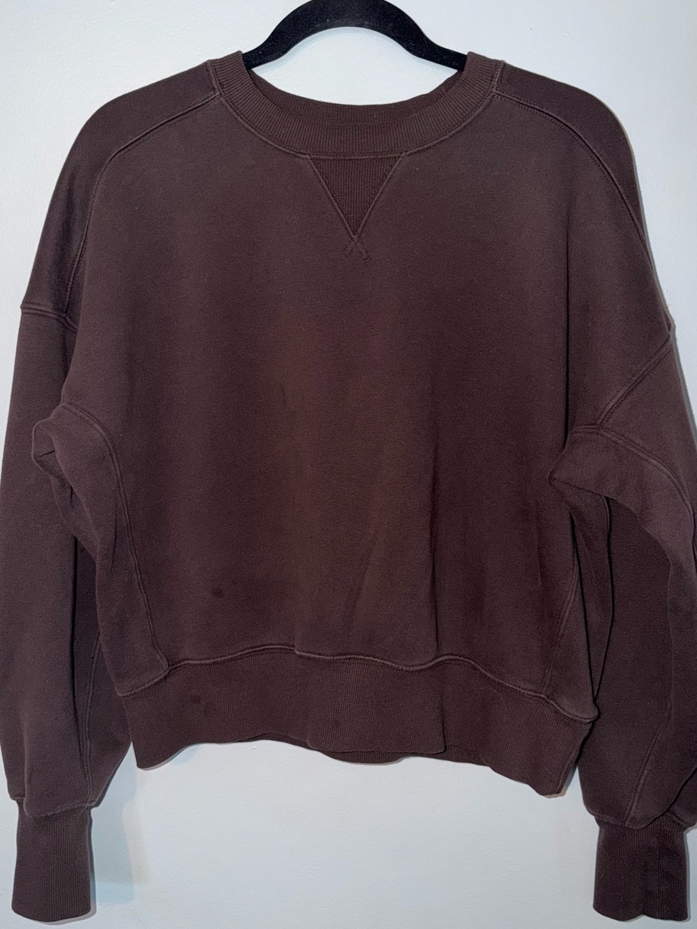 Relaxed Brown Crewneck Sweatshirt for Women